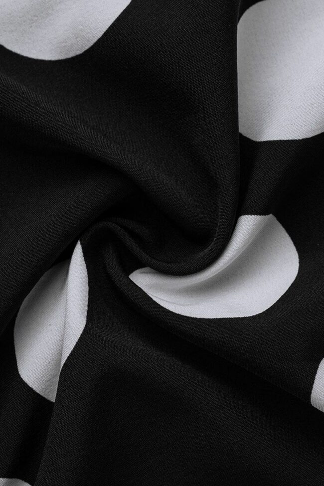 OL Turndown Collar A-Line Floor-Length Print Polka Dot Dresses