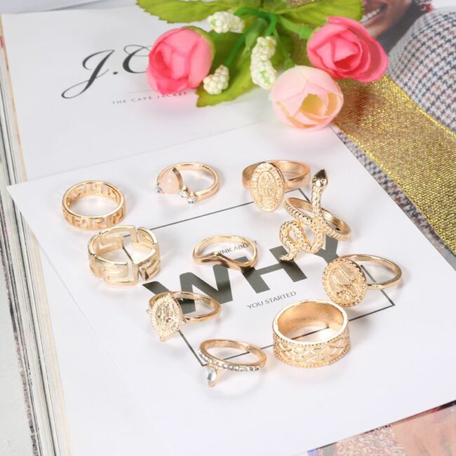 Fashion Casual Diamond Ring Ten Set