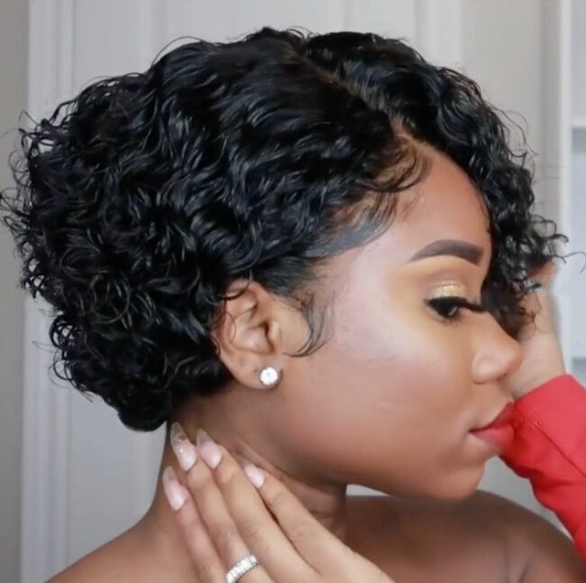 Fashion Solid Short Curly Wigs