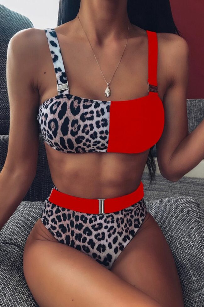 Sexy Leopard Split Joint Swimwears