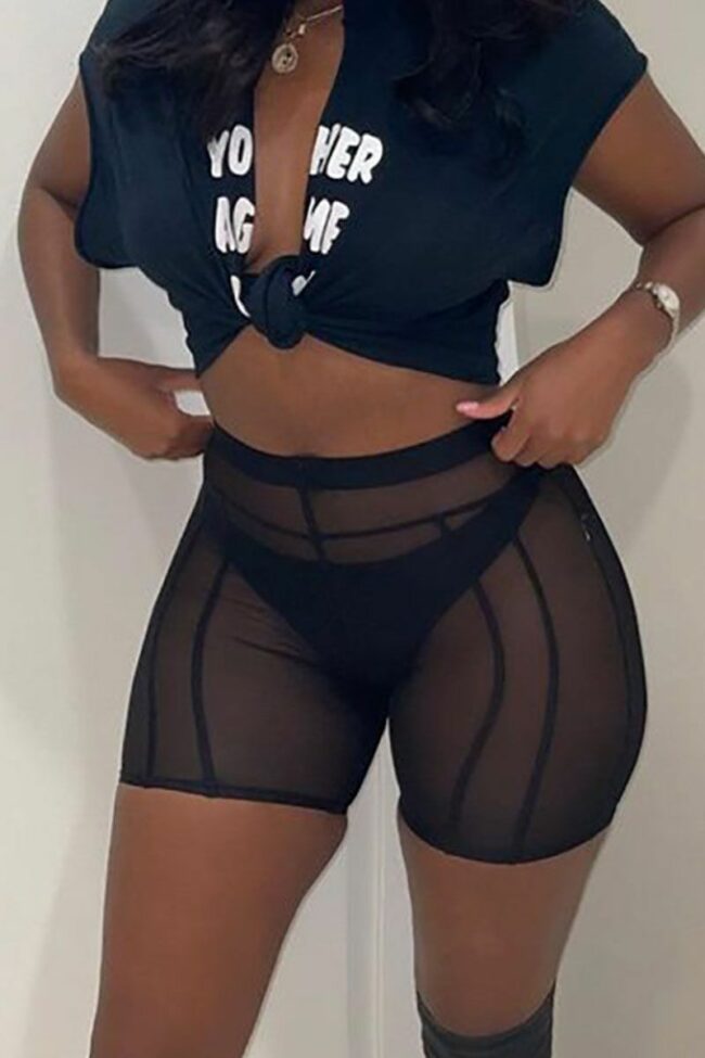 Sexy Solid Split Joint See-through Regular High Waist Pencil Solid Color Bottoms