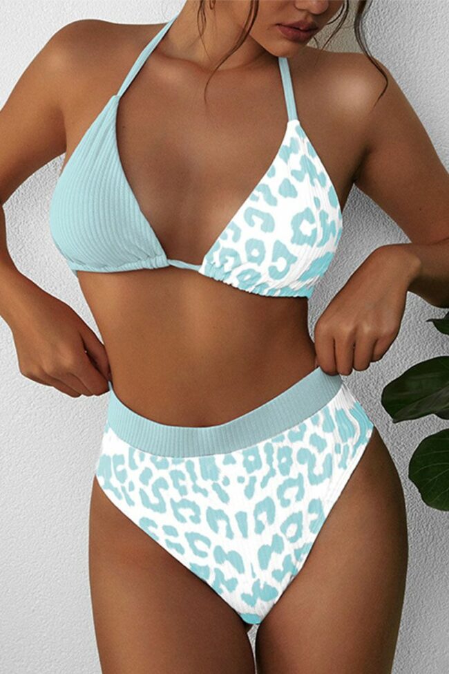 Sexy Print Leopard Backless Swimwears