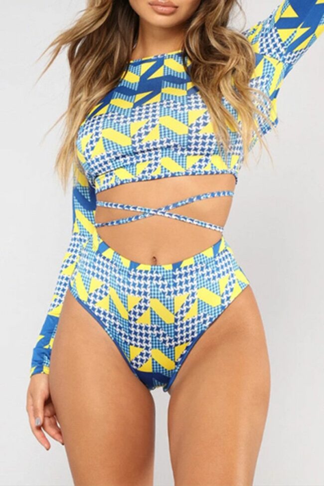 Fashion Sexy Backless Strap Design Swimwears