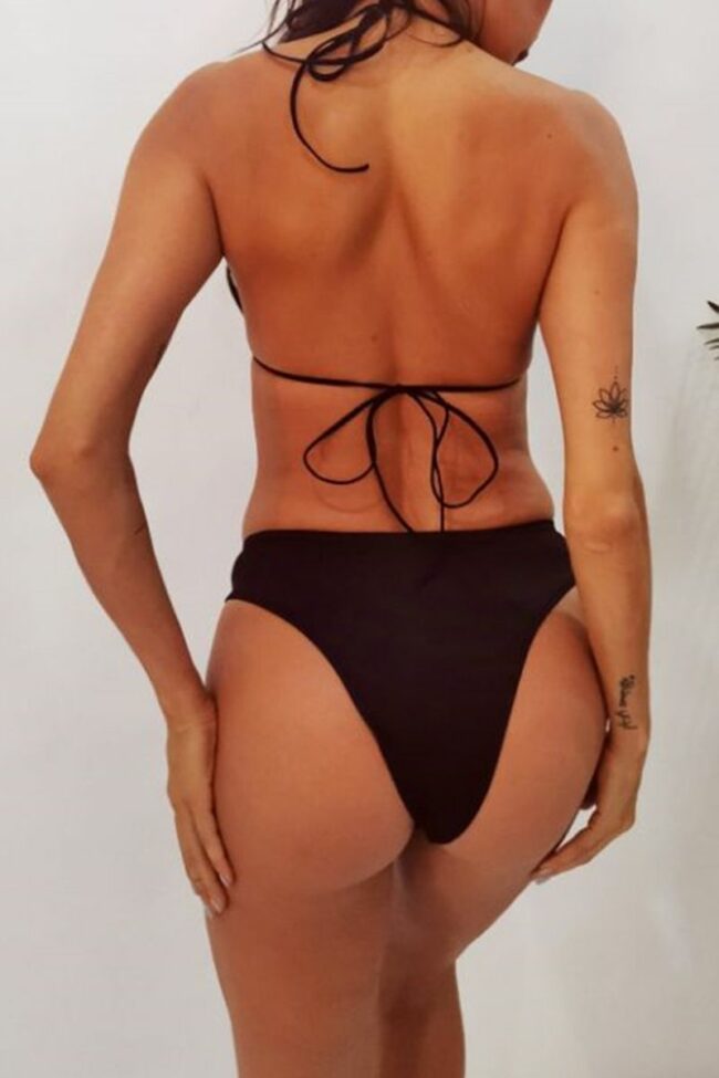 Sexy Solid Sequins Strap Design Swimwears