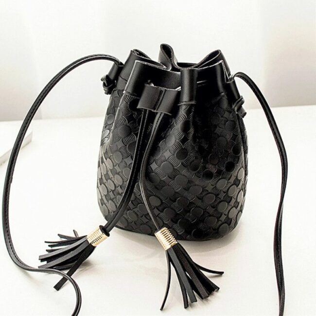 Fashion Casual Solid Tassel Design Crossbody Bag