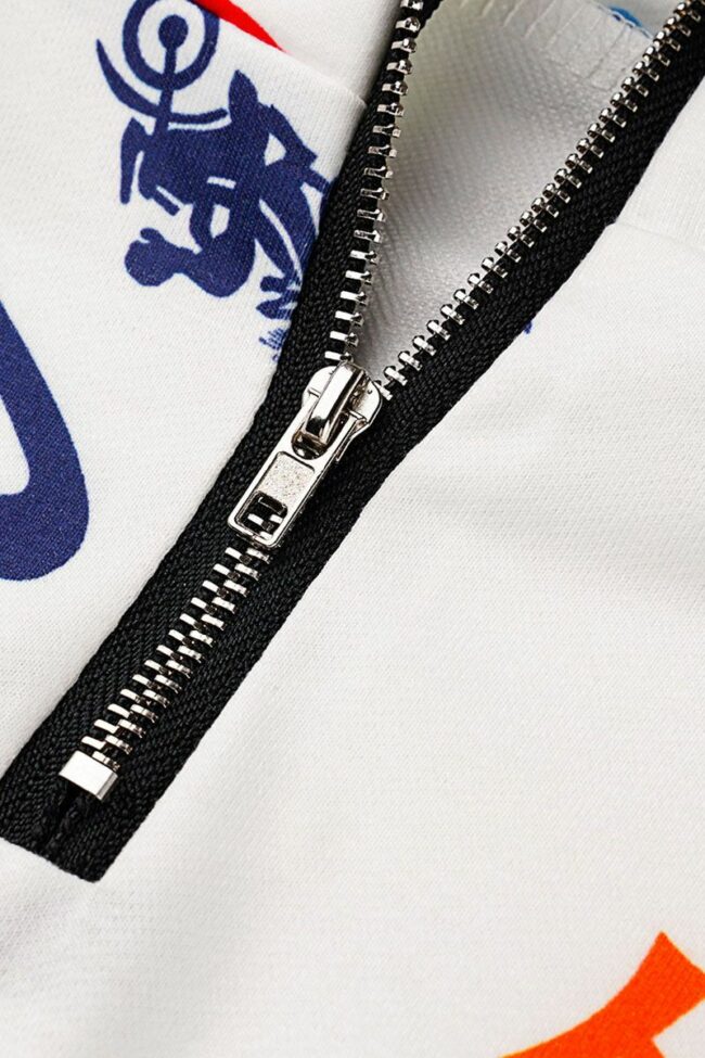 Sportswear Letter Print Zipper Collar Long Sleeve Two Pieces