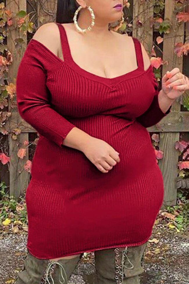 Sexy Solid Wrapped Skirt Plus Size