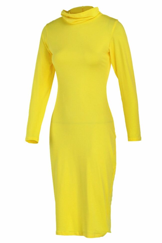 Sexy Solid Split Joint O Neck Pencil Skirt Dresses