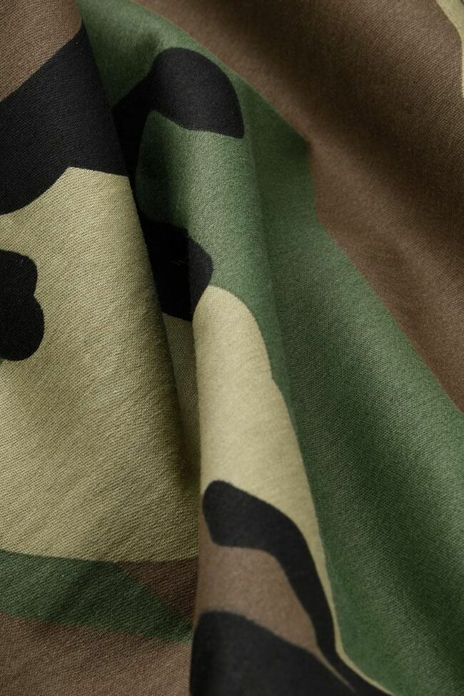 Turndown Collar Letter Print Camouflage Patchwork Print Long Sleeve Coats & Cardigan