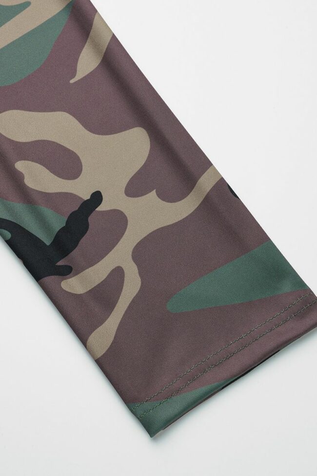 Fashion Casual Turndown Collar Long Sleeve Regular Sleeve Letter Print Camouflage Print Coats