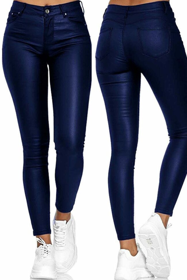 Casual Solid Split Joint High Waist Pencil Solid Color Bottoms