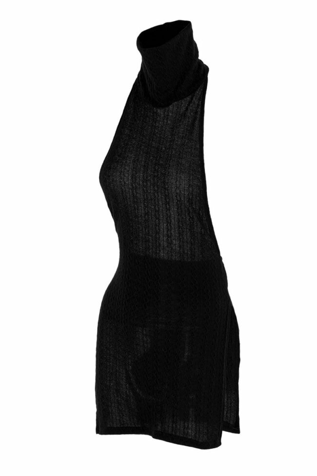 Sexy Solid Split Joint Backless Slit Halter A Line Dresses