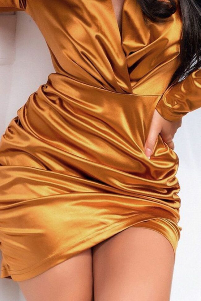 Sexy Solid Split Joint Fold Asymmetrical Irregular Dress Dresses