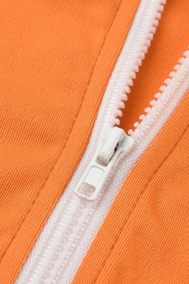 Casual Solid Split Joint Zipper Zipper Collar Sleeveless Two Pieces