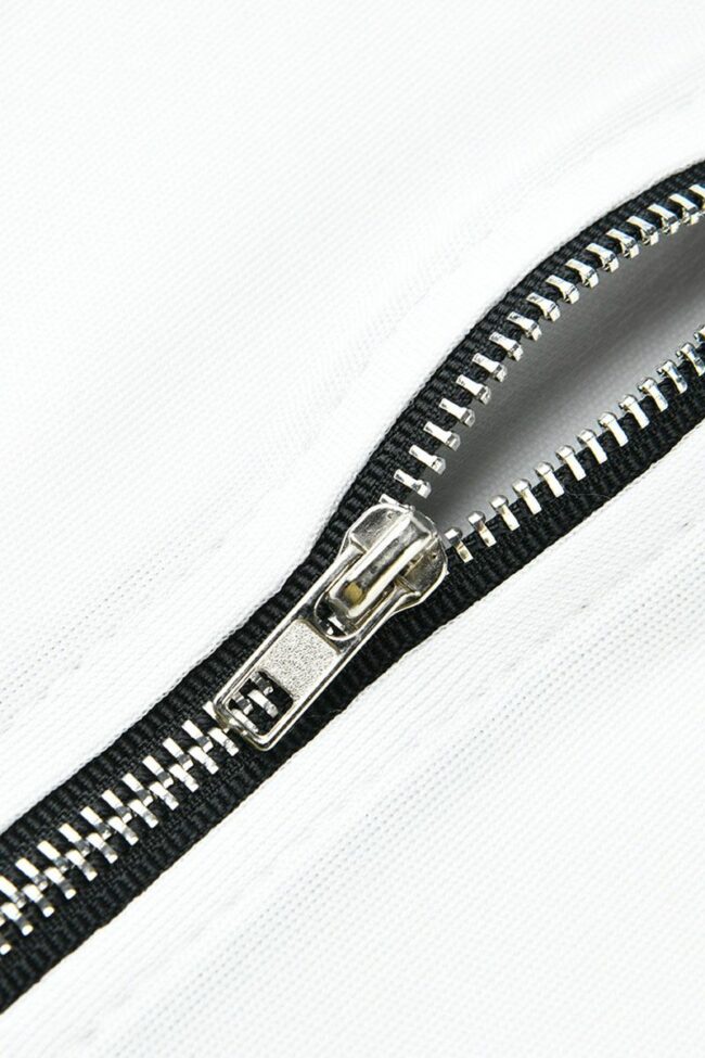 Casual Gradual Change Print Split Joint Zipper Collar Long Sleeve Two Pieces