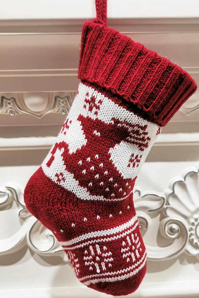 Fashion Party Wapiti Snowflakes Christmas Tree Printed Split Joint Sock