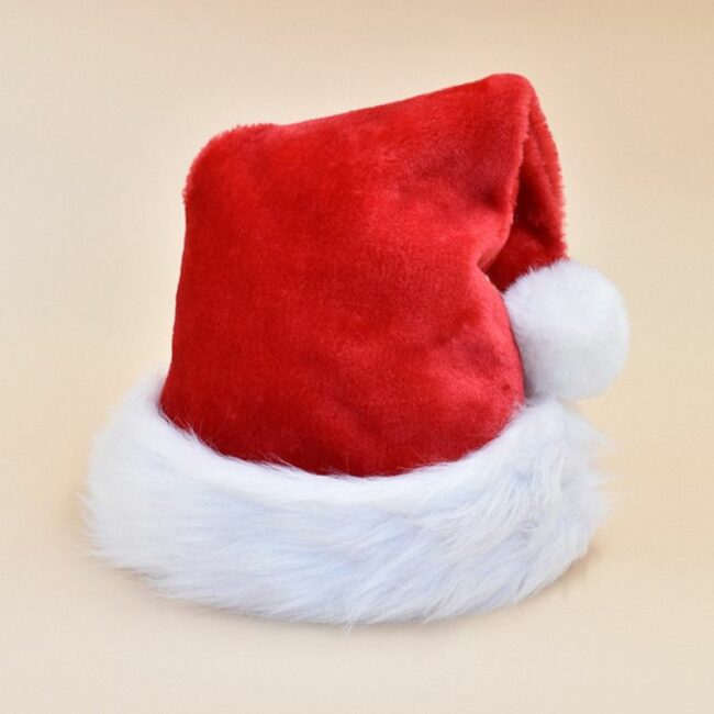 Fashion Patchwork Solid Color Plush Christmas Hat