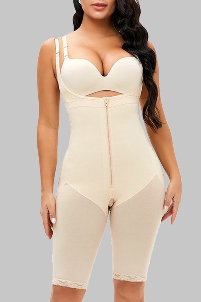 Fashion Sexy Solid Split Joint See-through Zipper Bustiers