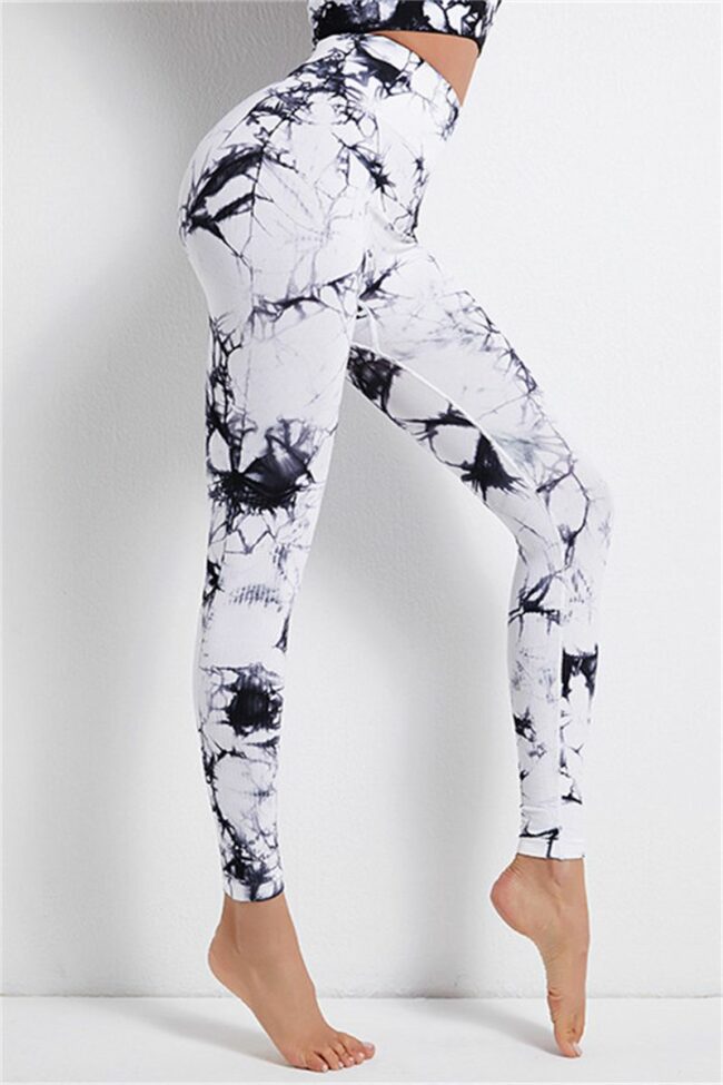Casual Sportswear Print Basic High Waist Yoga Trousers