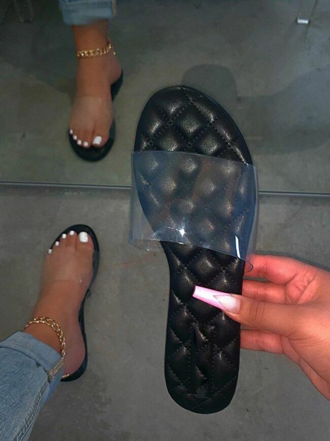 Fashion Casual Split Joint See-through Comfortable Slippers