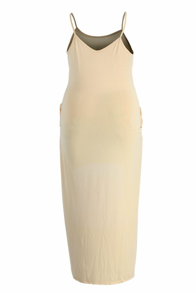 Sexy Casual Plus Size Solid Backless Spaghetti Strap Sleeveless Dress