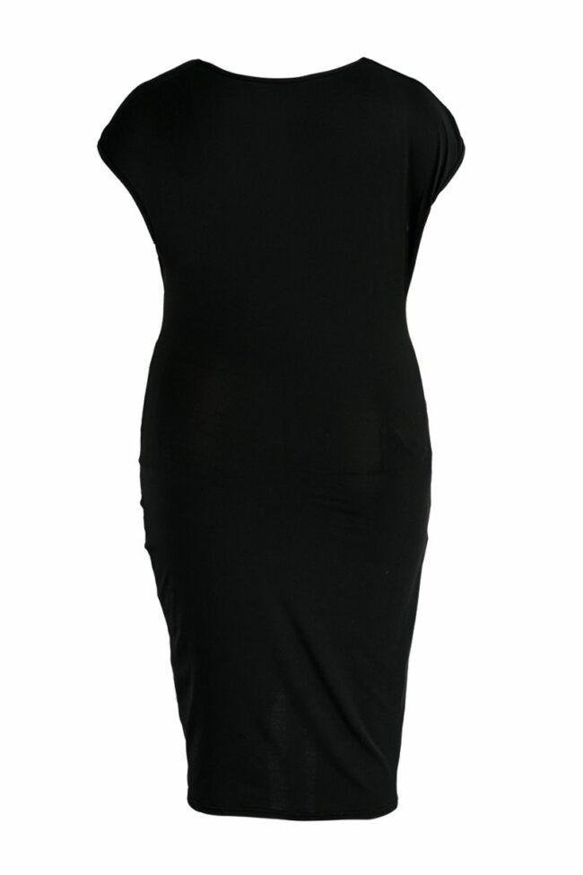 Fashion Sexy Plus Size Solid Fold V Neck Sleeveless Dress