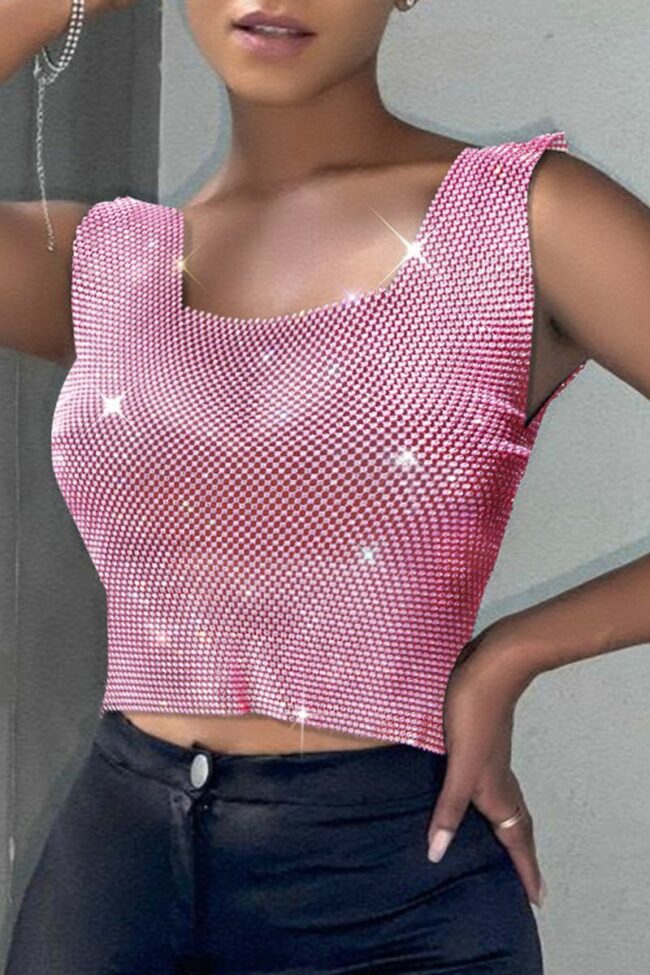 Sexy Solid Split Joint Square Collar Tops