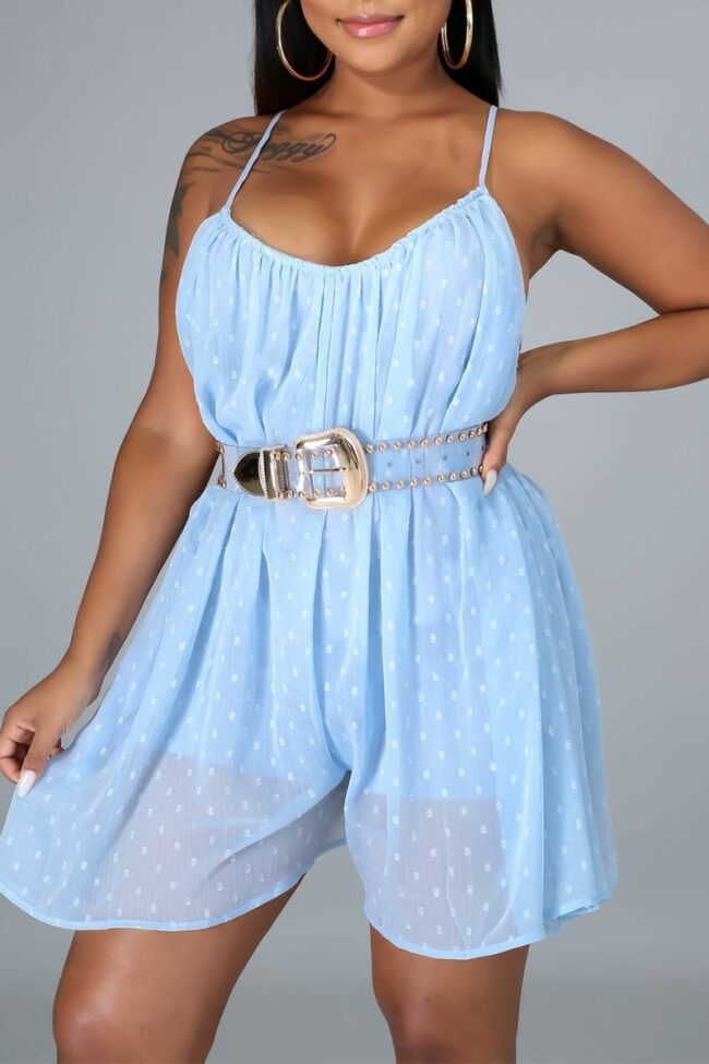 Sexy Solid Mesh Spaghetti Strap Loose Jumpsuits