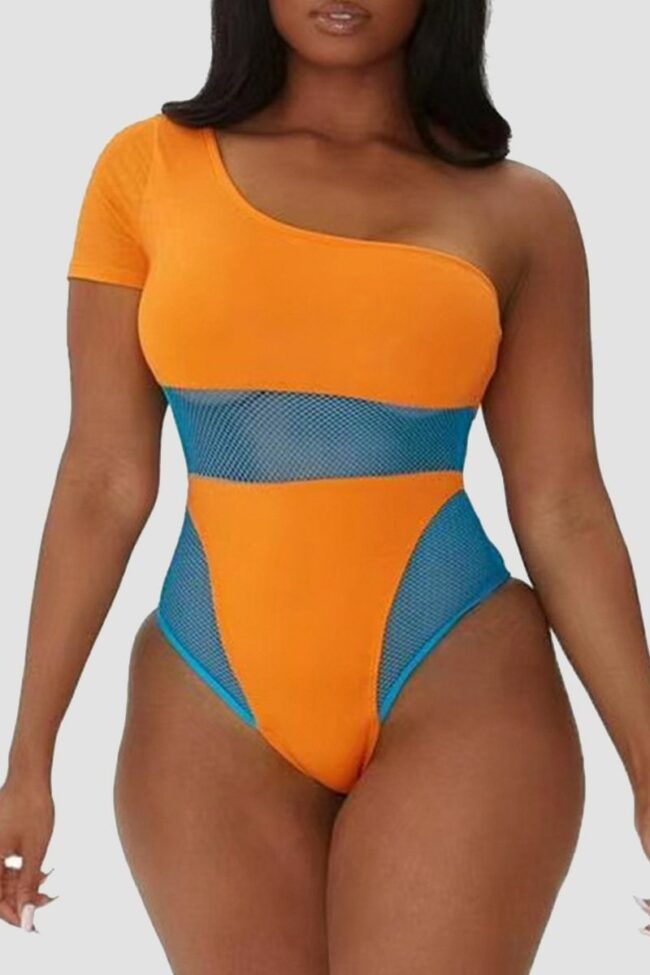 Fashion Sexy Patchwork Backless Swimwears