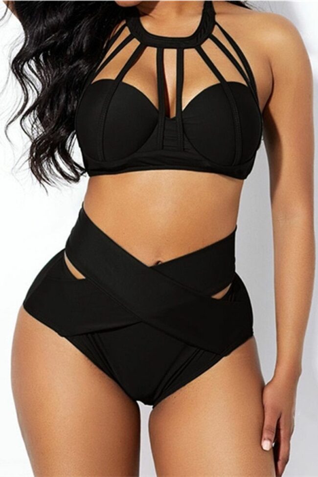 Fashion Sexy Solid Hollowed Out Swimwears