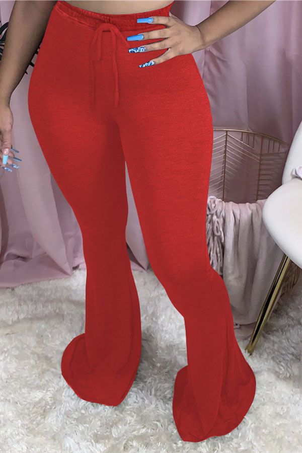 Casual Polyester Solid Skinny Bottoms
