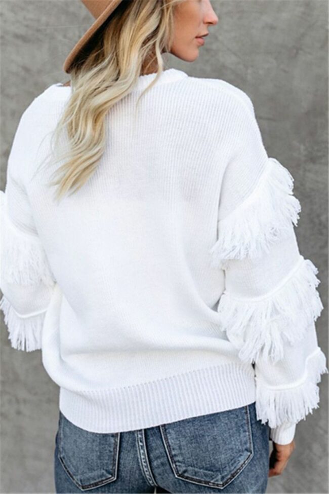 Fashion Casual Tassel Long Sleeve Sweater
