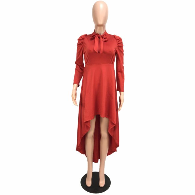 Vintage 3/4 Length Sleeves Asymmetrical Mid-Calf  Club Dresses