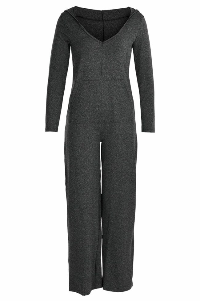 Elastic Fly Mid Solid Loose Pants Jumpsuits & Rompers