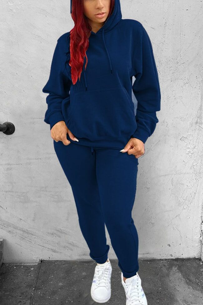 Sportswear Solid Hooded Collar Long Sleeve Regular Sleeve Two Pieces