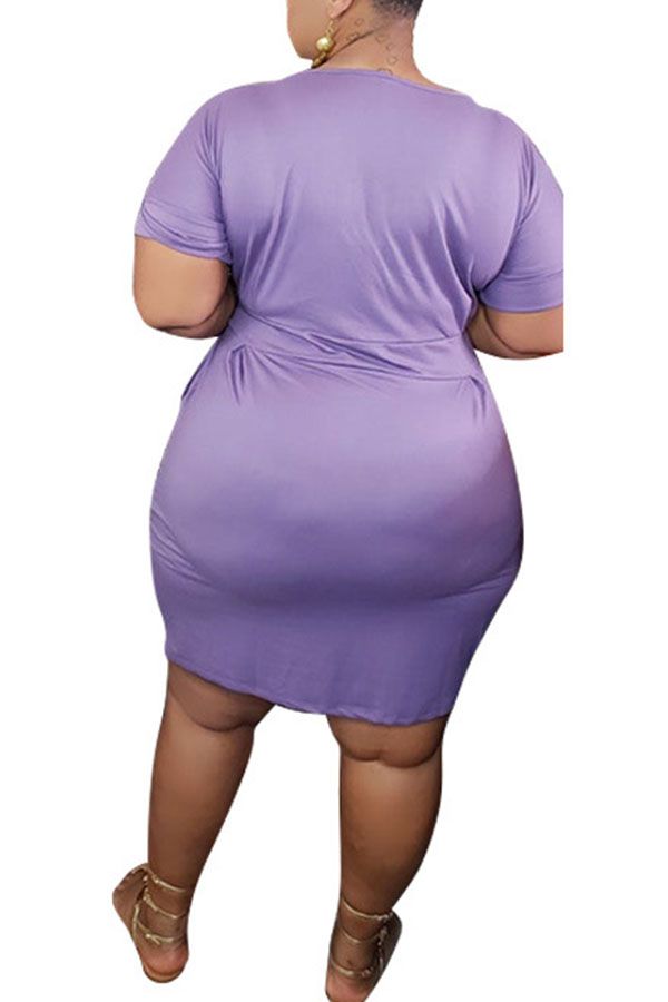 Polyester Fashion Sexy adult Ma'am O Neck Solid Plus Size