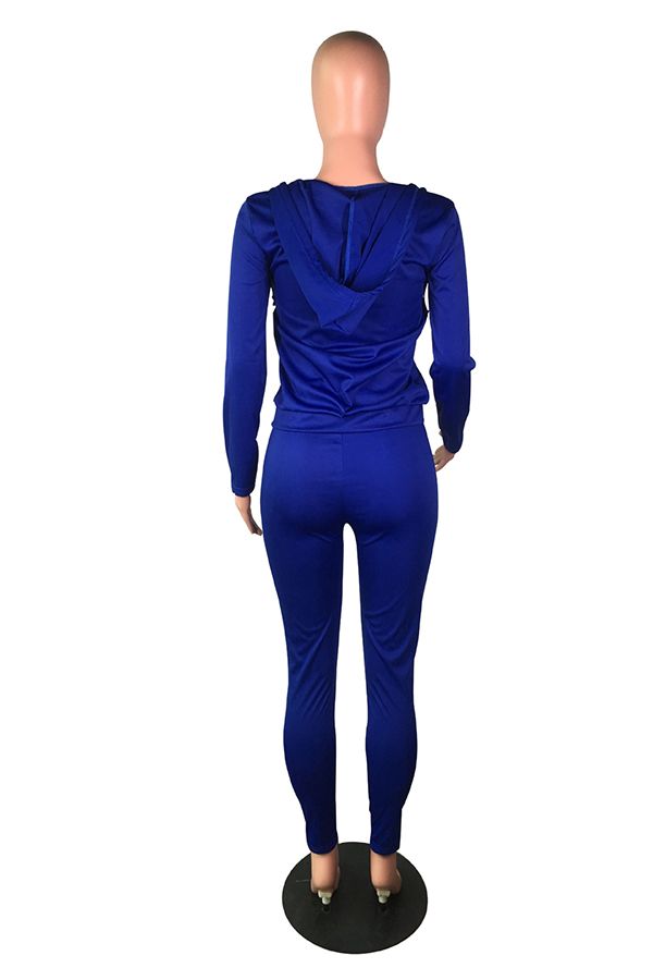 Polyester Fashion adult Active Casual Lightly cooked Zippered Two Piece Suits pencil Long Sleeve