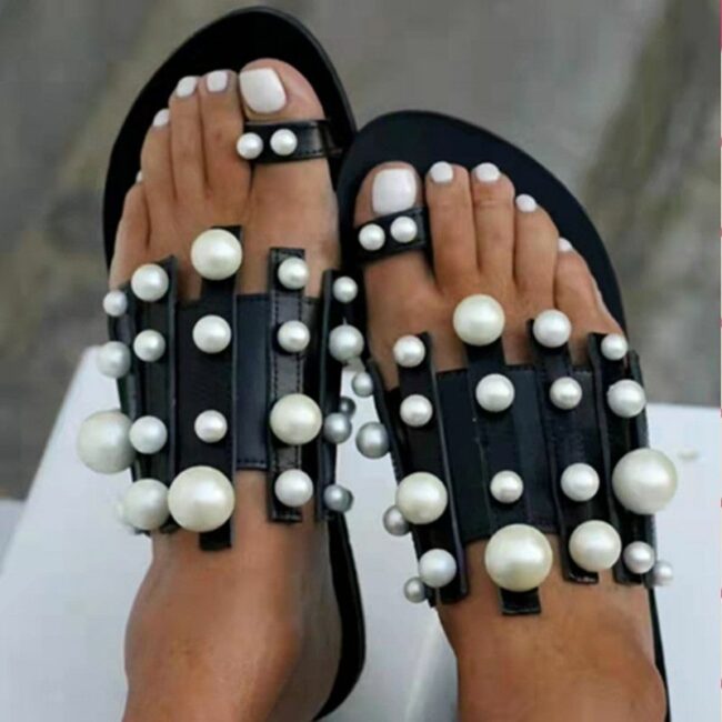 Fashion Casual Split Joint Beading Round Shoes