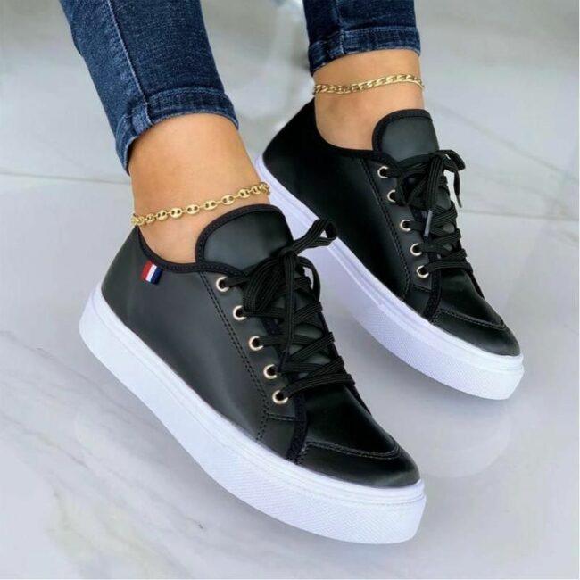 Fashion Casual Bandage Split Joint Solid Color Round Comfortable Out Door Shoes