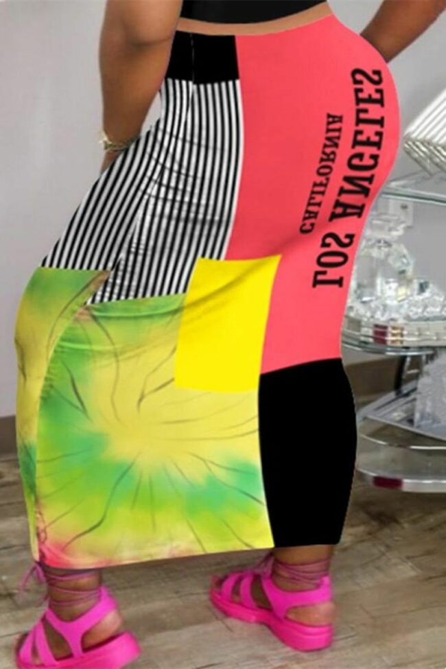 Fashion Casual Print Basic Regular High Waist Skirts