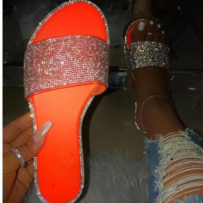 Fashion Casual Split Joint Rhinestone Round Comfortable Shoes