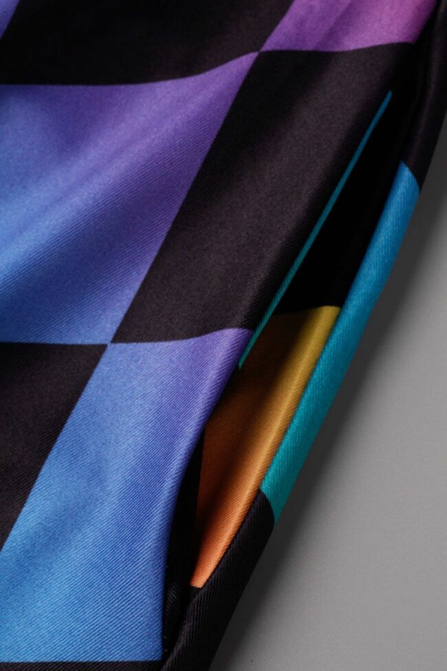 Casual Print Split Joint Buckle Asymmetrical Turndown Collar A Line Plus Size Dresses