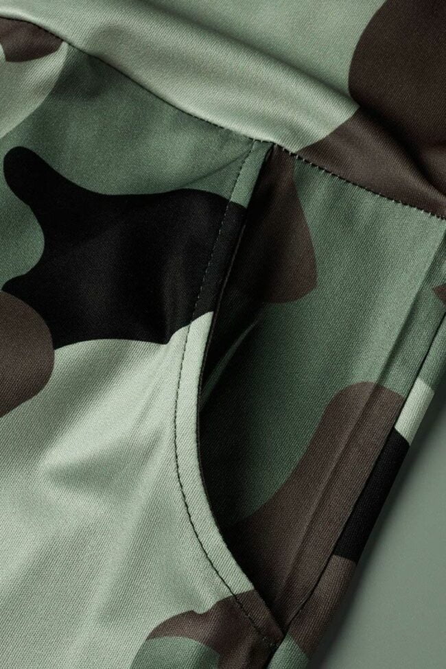 Casual Print Camouflage Print Split Joint V Neck Plus Size Jumpsuits